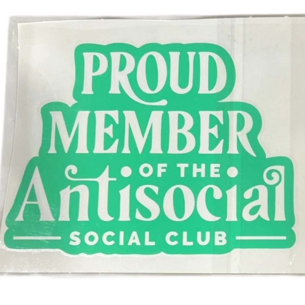 Green Antisocial Club and Smile Emoji Wall Decals